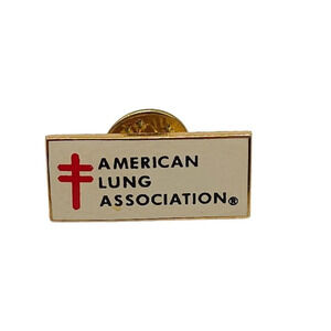 GCI Multicolor Enamel American Lung Association Bar Lapel Pin Gold Tone Vintage